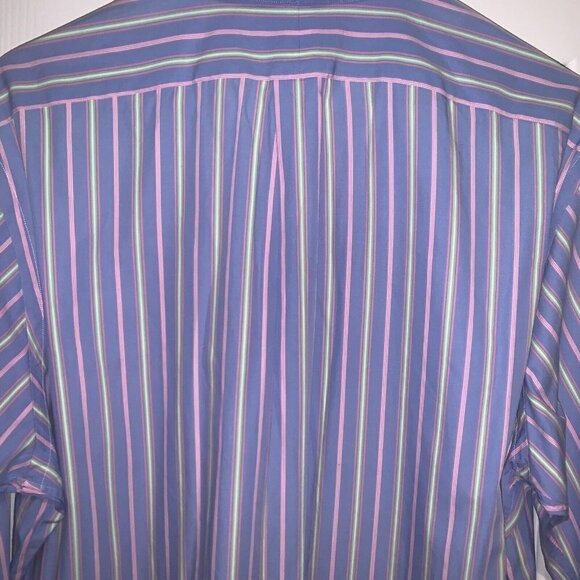 Ralph Lauren Multi Color Long Sleeved Striped Button Classic Fit Shirt Size 16 - Picture 6 of 8